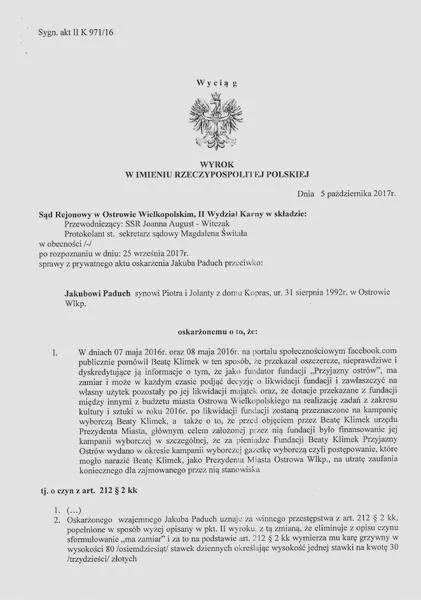 Brak sprzeciwu od nakazu zapłaty