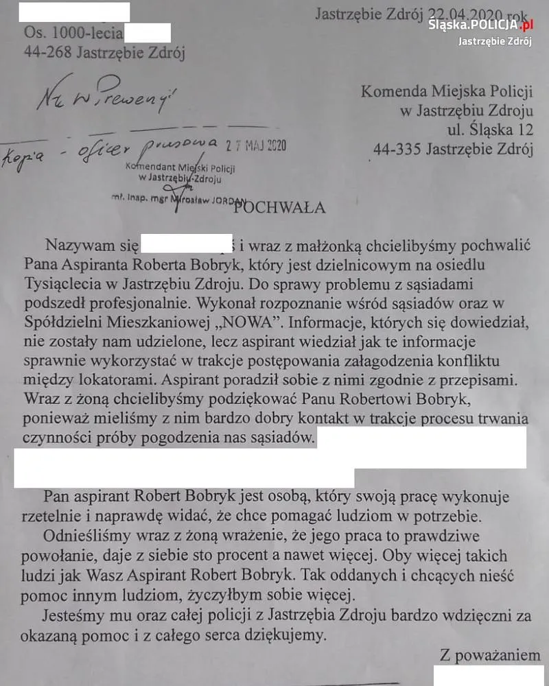 Dowody na zachowanie sąsiada