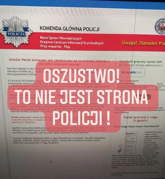 Fałszywe komunikaty policji
