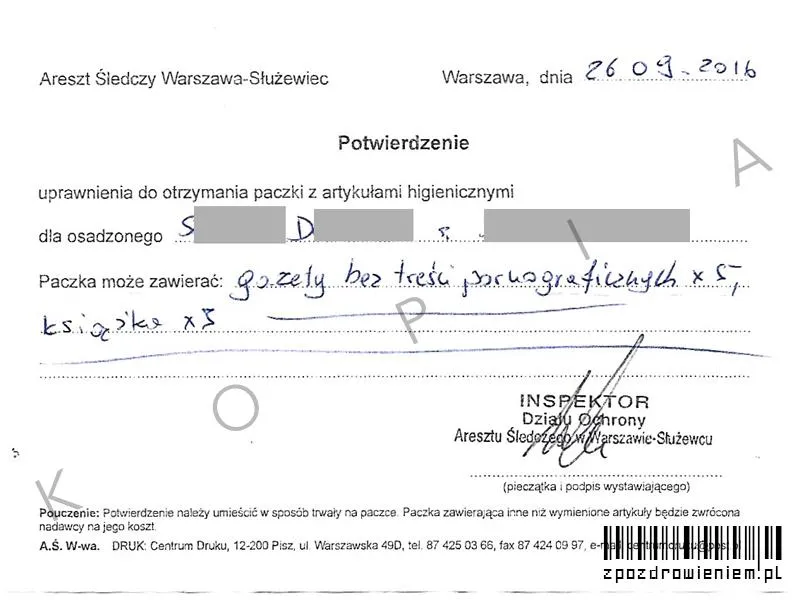 Jak wysłać pieniądze do aresztu