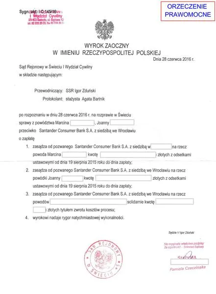Konsekwencje prawomocności