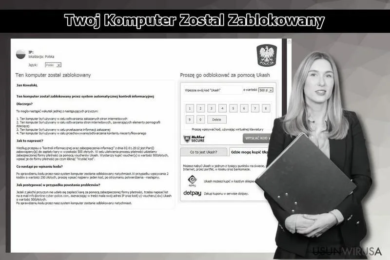 Odblokowanie komputera przez policję