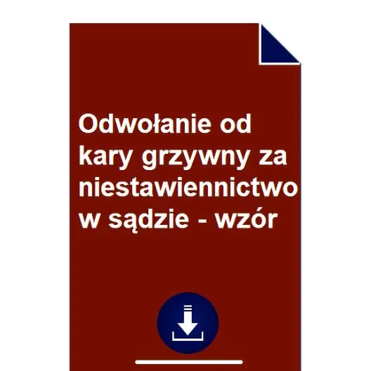 Odwołanie od kary grzywny