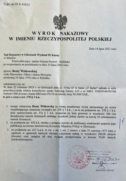 Prawomocność wyroku nakazowego