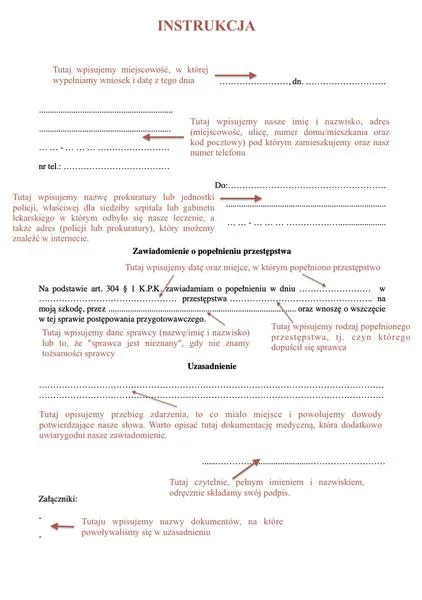 Procedura składania zawiadomienia
