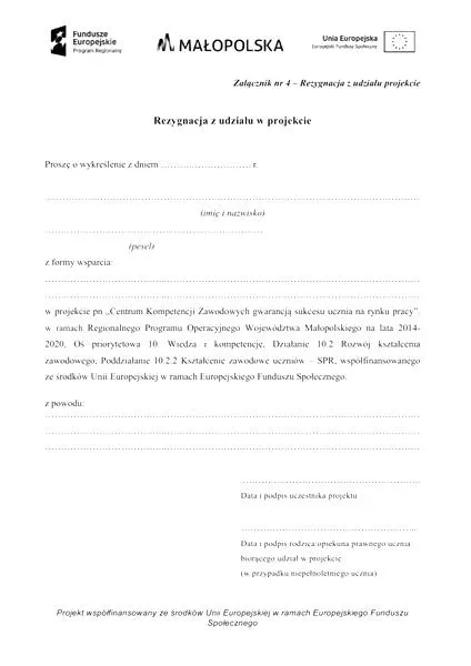Rezygnacja z rekrutacji