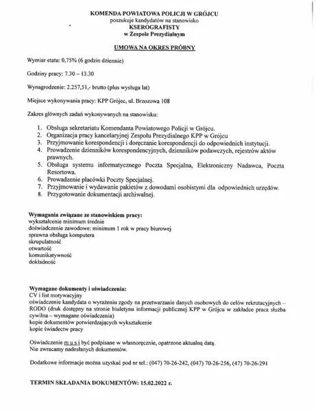 Składanie dokumentów do policji