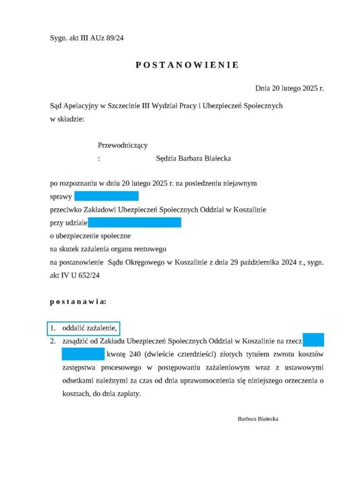 Skuteczne odwołanie