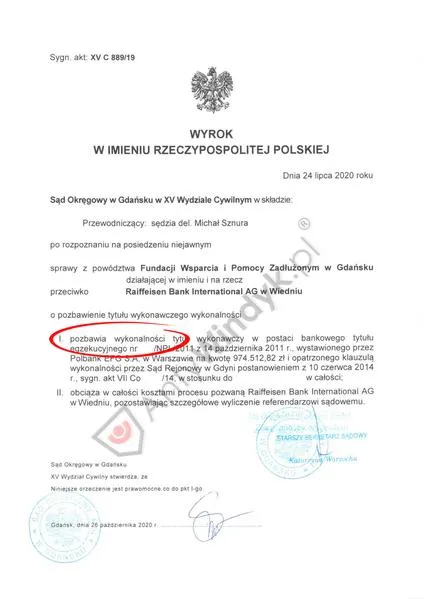 Status wyroku