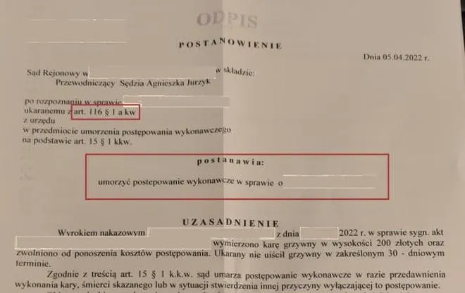 Wniosek o rozłożenie grzywny na raty