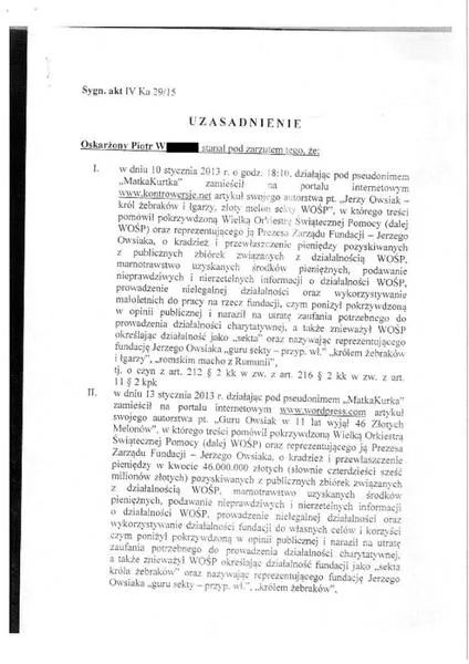 Wniosek o uzasadnienie wyroku
