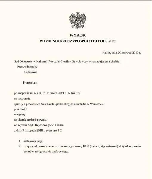 Wniosek o uzasadnienie wyroku