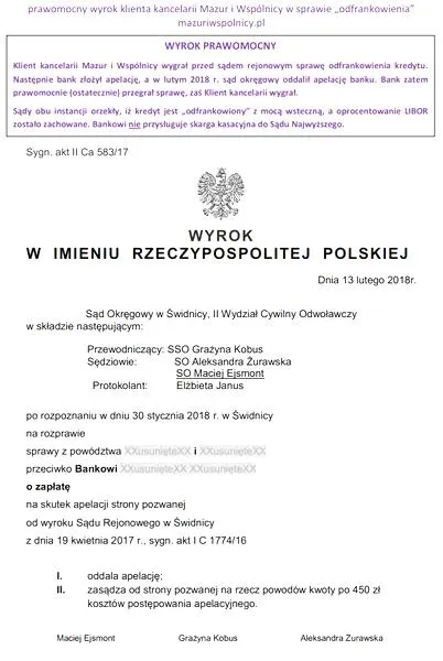 Wyrok prawomocny i nieprawomocny