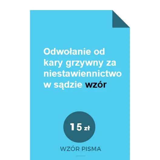 Wzór odwołania od kary
