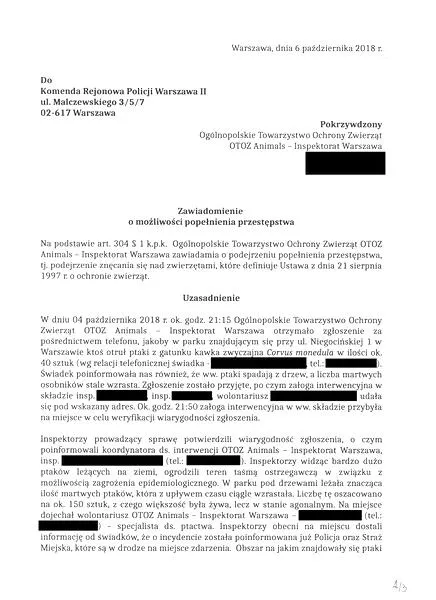 Zawiadomienie o przestępstwie
