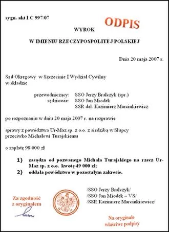 Znaczenie sentencji wyroku